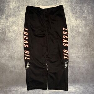Lucas Oil Racing Apparel Black Work Pants Men's Size 36 embroidered logo